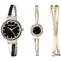 Women's Premium Crystal Accented Watch and Bangle Set