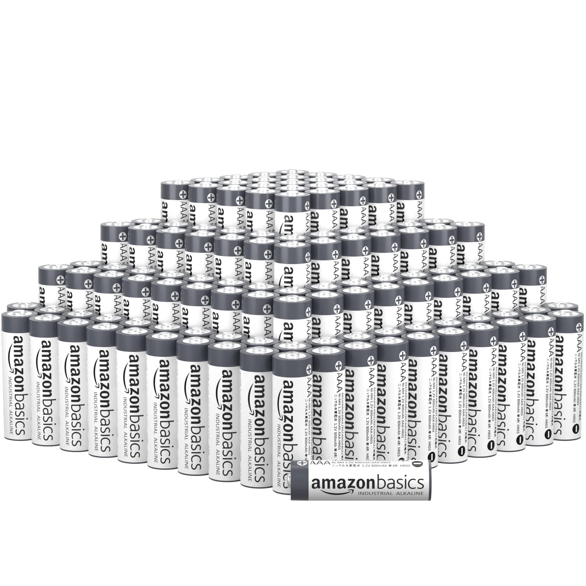 Amazon Basics 200-Pack AAA Alkaline Industrial Batteries, 1.5 Volt, 5-Year Shelf Life