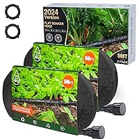 Soaker Hose 100ft for Garden Beds, Soaker Hose for Foundation Watering, Flat Soaker Hose Save 80% Water, Lightweight Tough Drip hose for Lawn, Plants (50FT*2Pack)
