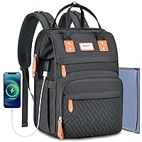 Diaper Bag Backpack, Multifunction Large Travel Diaper Bag with Changing Pad and USB Charging Port for Moms Dads, Waterproof Unisex Baby Bag for Boys Girls, Baby Registry Search