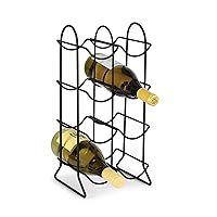 Spectrum Diversified Townhouse Rack, 8 Holder Countertop, Kitchen Organizer & Wine Bottle Storage, Perfect for Wine Cellar & Home Bar Organization, Black