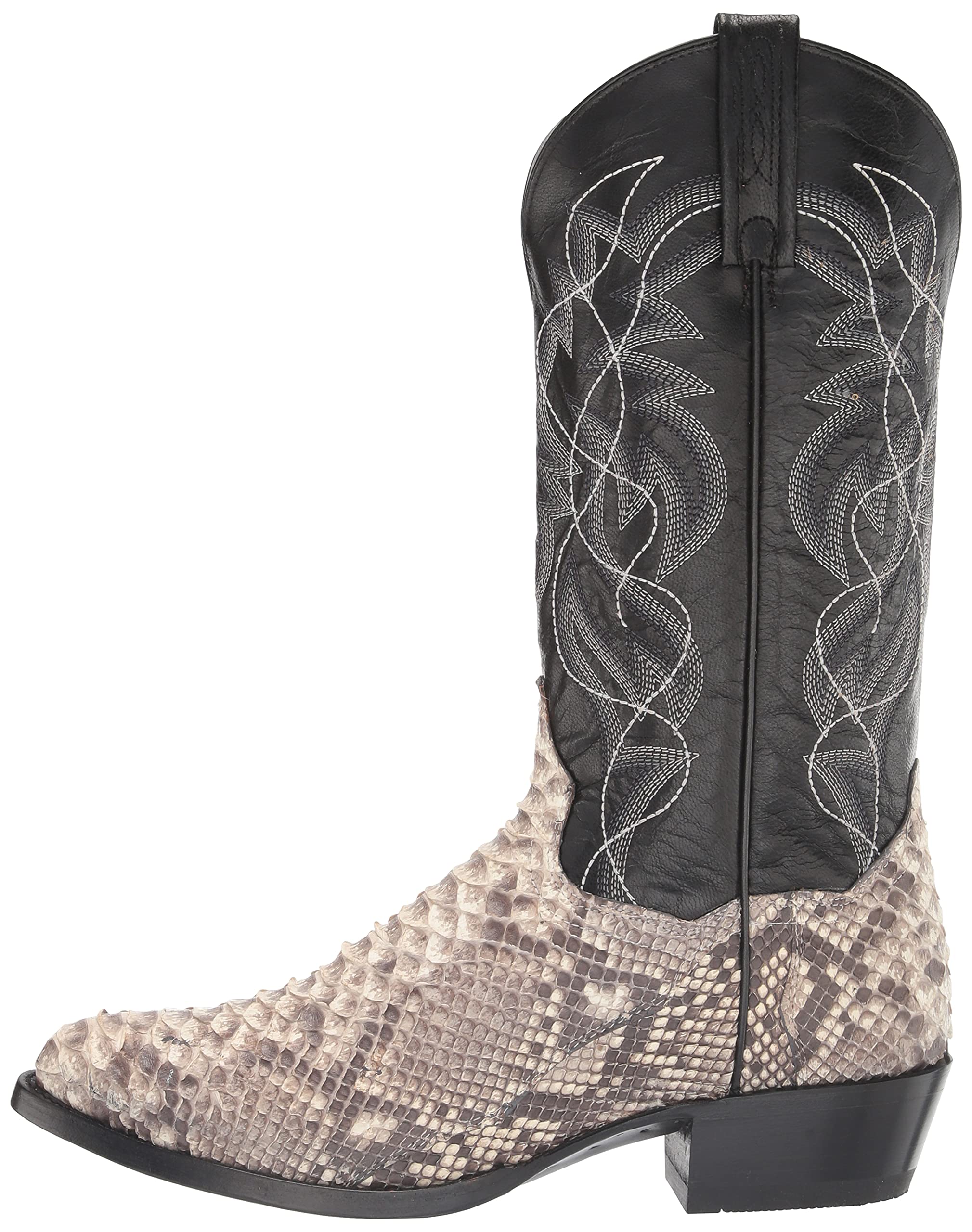Dan Post Boots Mens Manning Snakeskin Round Toe Boots Mid Calf - Black