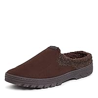 Dearfoams Men's Breathable Perforated Microsuede Clog Slipper