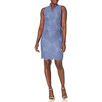 Vince Camuto Women's Lace High Neck Bodycon Dress with Scallop Hem