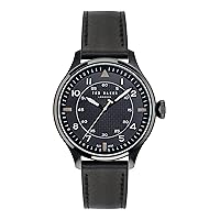Ted Baker Fulmaar Men's Black Eco Genuine Leather Strap Watch (Model: BKPFMS4049I)