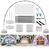 Improved Balloon Arch Kit, 10ft Wide & 9ft Tall Adjustable Balloon Arch Stand with Thicken Water Fillable Base, 50pcs Balloon Clip, Balloon Pump, Ground Nails for Wedding, Graduation, Birthday Party