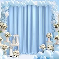 10ft x 7ft Baby Blue Backdrop Curtains Panels for Baby Shower Parties Wrinkle Free Fabric Backdrop Drapes Decorations Cloth for Birthday Party Gender Reveal Photography Photoshoot Background Curtain