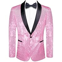 Hi-Tie Mens Casual Blazer One Button Business Suit Jacket