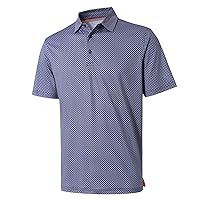 Men's Golf Polo Shirts Short Sleeve Striped Performance Moisture Wicking Dry Fit Golf Shirts for Men