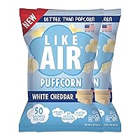 Like Air Puffcorn (White Cheddar) | 2 4oz Bags | 50 Calories Per Cup | Gluten Free | Nothing Artificial
