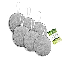 Charcoal Exfoliating Puff, Mesh Body Scrubber, Exfoliating Skin Essential, Removes Dry Skin & Detoxifies, Self-Tanning Prep, Charcoal Infused Bath Puff for Men & Women, Eco-Friendly, 6 Count