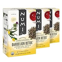 Organic Dandelion Detox Tea, 16 Tea Bags (Pack of 3), Dandelion, Nestle, and Milk Thistle, Caffeine Free