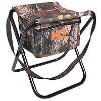 Folding Hunting Stool | Easy to Setup | Heavy Duty Camouflage Nylon Fabric | Sturdy Steel Frame | Carrying Strap | Hunting & Camping Accessories