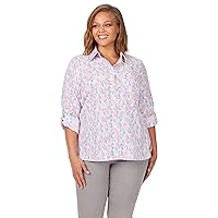 Foxcroft Women's Cole Long Sleeve with Roll Tab Highlights Shirt
