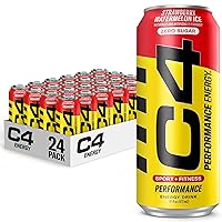 C4 Energy Drink 16oz (Pack of 24) - Strawberry Watermelon Ice - Sugar Free Pre Workout Performance Drink with No Artificial Colors or Dyes