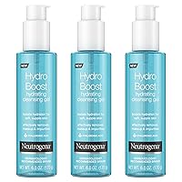 Neutrogena Hydro Boost Lightweight Hydrating Facial Cleansing Gel, Gentle Face Wash & Makeup Remover with Hyaluronic Acid, Hypoallergenic & Non Comedogenic, 6 oz, Pack of 3