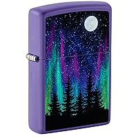 Zippo Northern Lights Design Purple Matte Pocket Lighter