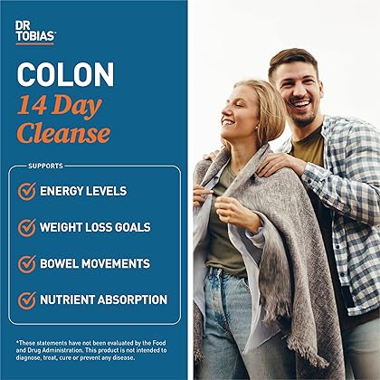 Dr. Tobias Colon 14 Day Cleanse, Advanced Gut Cleanse Detox for Women & Men with Cascara Sagrada, Psyllium Husk & Senna Leaf, Non-GMO Colon Cleanse, 28 Capsules (1-2 Daily)