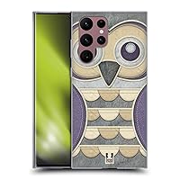 Head Case Designs Purple Owl Patchwork Soft Gel Case Compatible with Samsung Galaxy S22 Ultra 5G