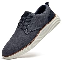 Mens Casual Sneakers Dress Shoes - Canvas Lightweight Comfy Lace-Up Business Office Walking Shoes