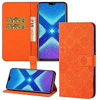 XYX Wallet Case for Samsung S10, Embossed Vintage Flower PU Leather Folio Flip Phone Case Cover for Galaxy S10, Orange