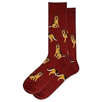 Hot Sox Men's Fun Dogs Crew Socks - 1 Pair Pack - Cool & Funny Pets Novelty Fashion Socks