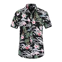 Floral Short Sleeve Hawaiian Shirt for Men Print Aloha Hawaiian Shirts