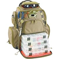 Wild River by CLC WT3604 Tackle Tek Nomad Lighted Backpack & Four PT3600 Trays, Orange, Sand