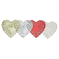 School Smart 85617 Heart Shaped Paper Lace Doilies - 6 inch - Pack of 100 - Assorted Colors