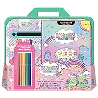 Kaleidoscope: Kawaii Wonderland Coloring & Activity Set - Carrier Functions As A Lap Desk, Kawaii Themed Book & Case, 100+ Stickers, Kids Ages 3+