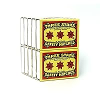 Three Stars Safety Matches, 10 pack