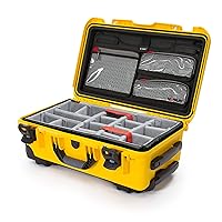 Nanuk 935 Pro Photo Kit - Waterproof Carry-On Hard Case with Lid Organizer and Padded Divider & Wheels, Yellow