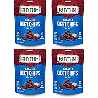 Rhythm Superfoods Cripsy Beet Chips, Salted, Organic and Non-GMO, Vegan/Gluten-Free Superfood Snacks, 1.4 Oz (Pack of 4)