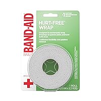 Band-Aid Brand of First Aid Products Hurt-Free Self-Adherent Elastic Wound Wrap for Securing Dressings On Post-Surgical Wounds, Joints, or Other Hard-to-Fit Areas, 2 in by 2.3 yd