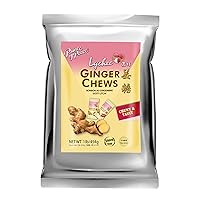 Ginger Chews with Lychee, 1 lb. – Candied Ginger – Lychee Flavored Candy – Lychee Ginger Chews
