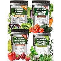 Big Collection of Vegetable, Hot, Sweet Pepper, Lettuce Greens, Culinary Medicinal Herb Seeds for Gardening - Heirloom Non-GMO USA Grown - Total 10440+ Seeds for Planting Outdoor Indoor and Hydroponic