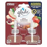 Glade PlugIns Refills Air Freshener, Scented and Essential Oils for Home and Bathroom, Apple Cinnamon, 1.34 Fl Oz, 2 Count