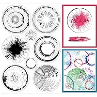 GLOBLELAND Circle Background Clear Stamps Circle Decorative Clear Stamps Silicone Clear Stamps for Card Making Silicone DIY Scrapbooking Journaling Stamps Craft Supplies for Holiday Card