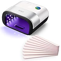 SUNUV UV Nail Lamp and 10PCS Nail Files, Quick-Drying LED UV Light for Nails with Adjustable Timers and Smart Sensor - 100/180 Grit Nail Files, Washable, Reusable, Durable
