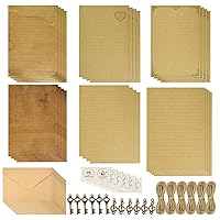 160 Packs Vintage Stationery Paper and Envelopes Set 60 Vintage Stationary  Paper for Letter Writing and 60 Envelopes 60 Stickers Double Sided Printing