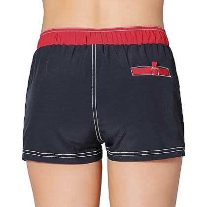 Meegsking Women Quick Dry Swimwear Trunks Sports Board Shorts with Soft Briefs Inner Lining
