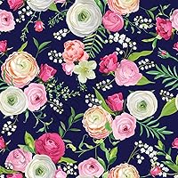 Pretty Flowers #267 Rose Flowers and Lines Craft Cutter Vinyl Pink Outdoor Vinyl 12