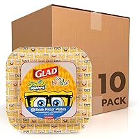 Glad for Kids SpongeBob SquarePants Paper Plates, 20 Count, 8.5 Inches-Bubbles SpongeBob Plates for Kids-Heavy Duty Disposable Paper Plates for All Occasions-Kids Plates, SpongeBob Party Plates
