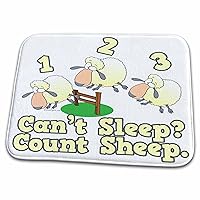 3dRose 4909 Cant Sleep Count Sheep Funny Insomnia Cartoon - Dish Drying Mats (ddm-106915-1)