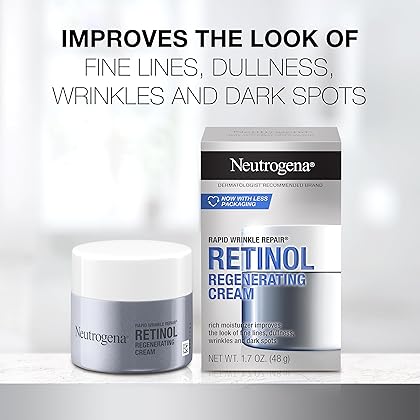 Neutrogena Retinol Face Moisturizer, Rapid Wrinkle Repair, Daily Anti-Aging Face Cream with Retinol & Hyaluronic Acid to Fight Fine Lines, Wrinkles, & Dark Spots, 1.7 oz