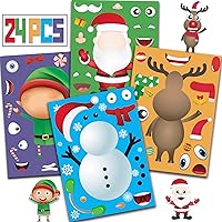 Christmas Stickers for Kids Christmas Party Favors for Kids Christmas Gifts for Kids Christmas Sticker Sheets Kids Classroom Rewards Christmas DIY Stickers for 24 Players