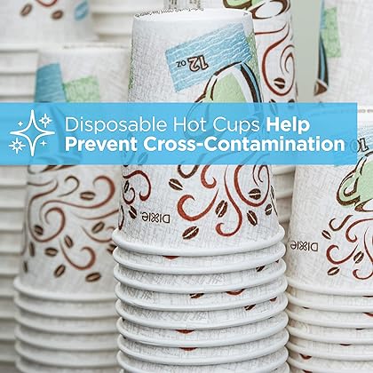 Dixie PerfecTouch 12oz Insulated Paper Hot Cup by GP PRO (Georgia-Pacific); Fits Large Lids; Coffee Haze; 5342CD; 1000 Count (50 Cups Per Pack; 20 Packs Per Case)