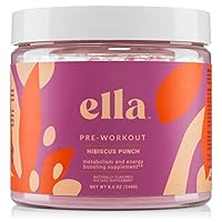 Naked Nutrition Ella Pre Workout Powder, Hibiscus Punch Amino Energy with Vegan BCAA Amino Acids, Natural Caffeine, Preworkout Boost for Men & Women, 30 Servings
