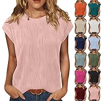 Women Tops Short Sleeve Shirts for Women Fashion Tops Trendy Lightweight Soft Casual Summer Outfits 2024 Blouse Tunic Pinks