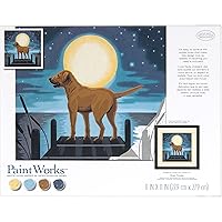 Dimensions PaintWorks 73-91857 Moonrise Dog Animal Paint by Number Kit for Adults and Kids, 11